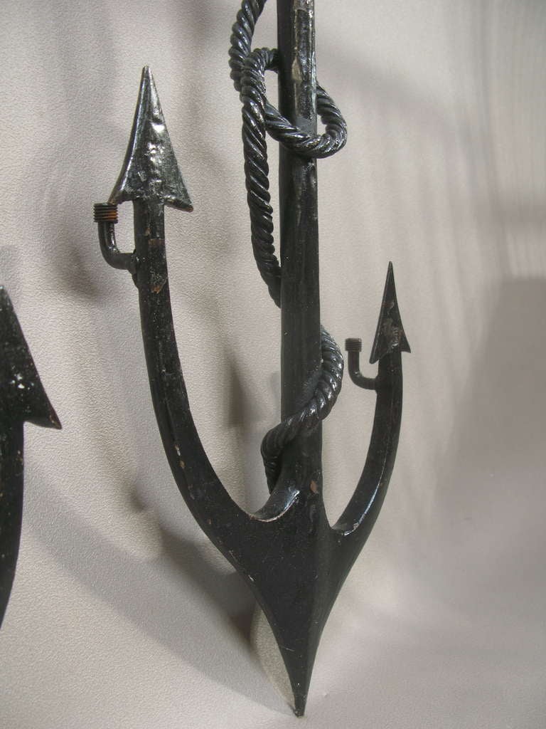 Set of Four French Anchor Sconces For Sale 4