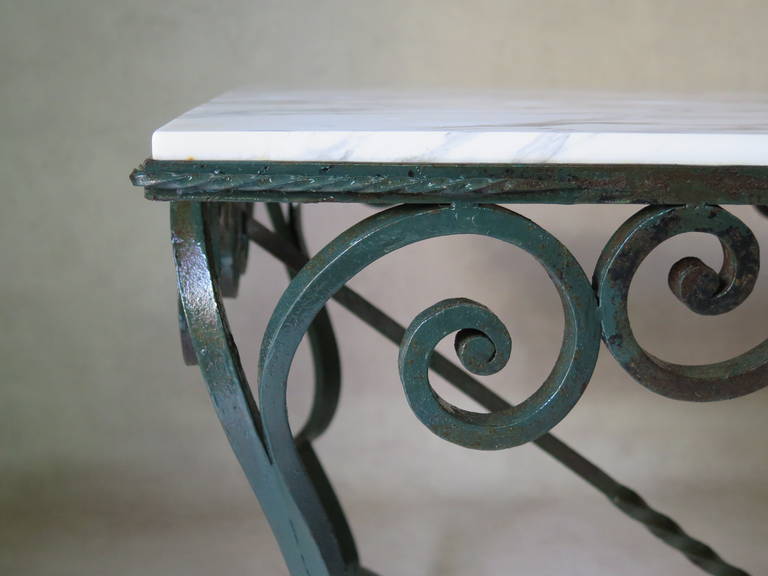 cast iron marble top table