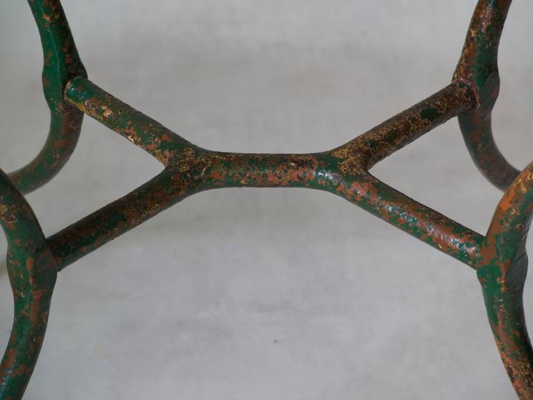 French Small Wrought Iron Side Table, France 19th Century