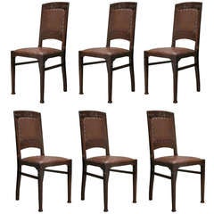 Set of Six Arts & Crafts Dining Chairs 4