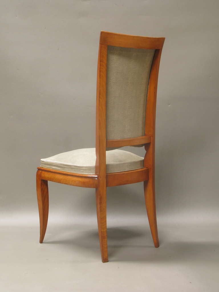 French 8 Dining Chairs Attr. to René Prou, France, 1940s For Sale