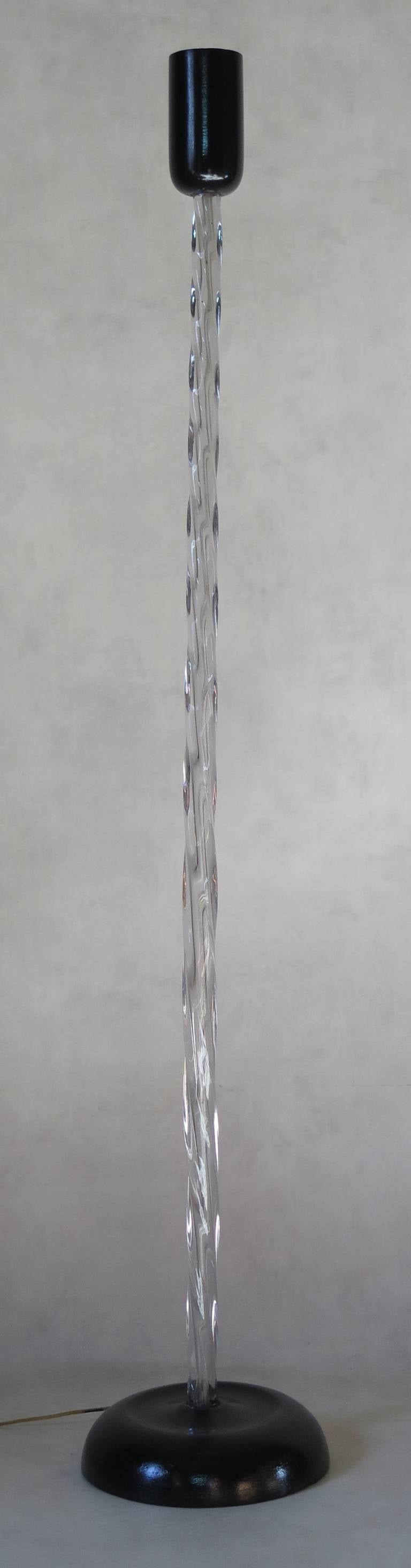 Twisted Glass Floor Lamp, France 1940s