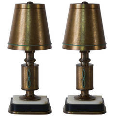 Pair of French 1940s Table Lamps by Genet & Michon