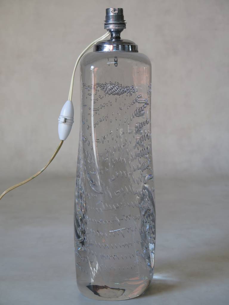 French Art Deco Glass Lamp by Schneider, France 1930s For Sale