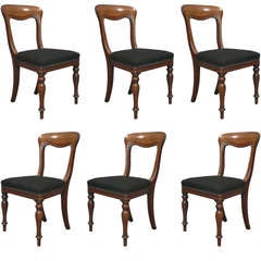 Antique Set of Six Victorian Mahogany Dining Chairs
