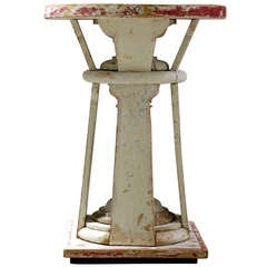 Polychrome Wooden Stand/Pedestal - France, 19th C