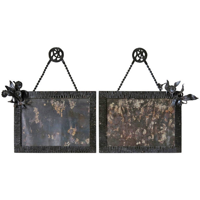 Pair of Art Deco Wrought Iron Frames, France circa 1930s