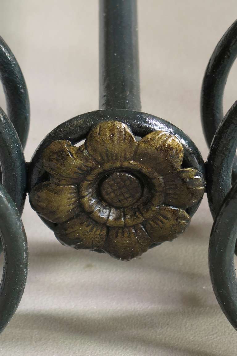 Unusual Wrought Iron & Marble Coffee Table - France, 1940s For Sale 2