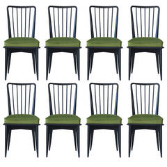 Set of Eight Dining Chairs, France, 1950s