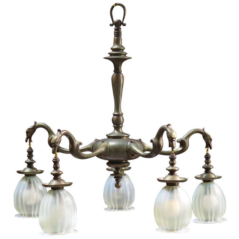 Arts and Crafts Chandelier at 1stdibs