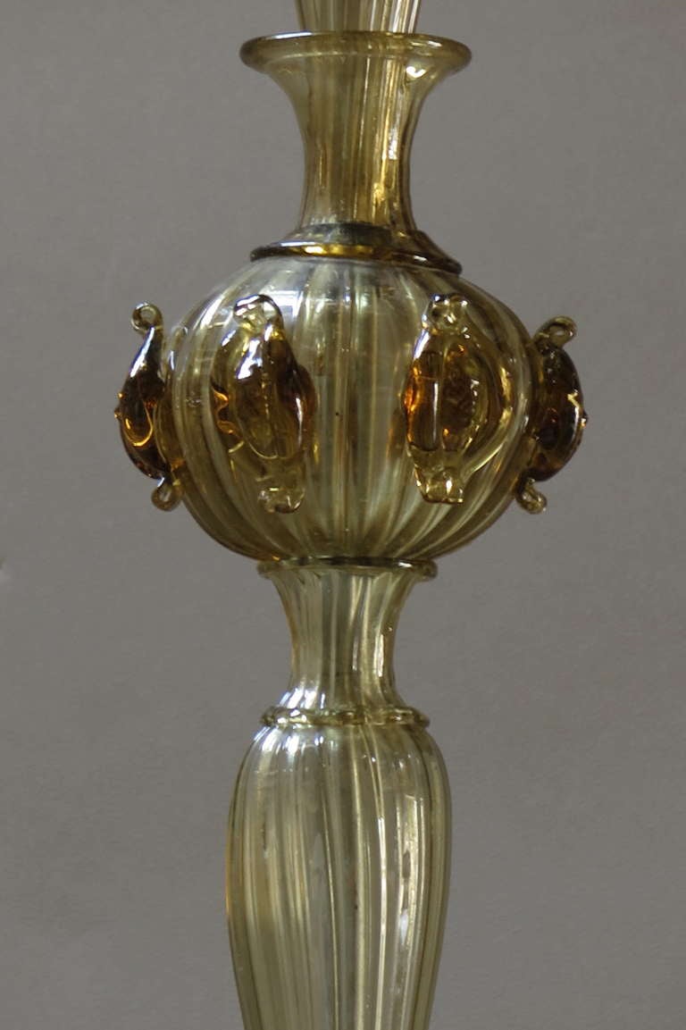 Very Large Amber Murano Glass Chandelier - Italy, Early 20th Century 2