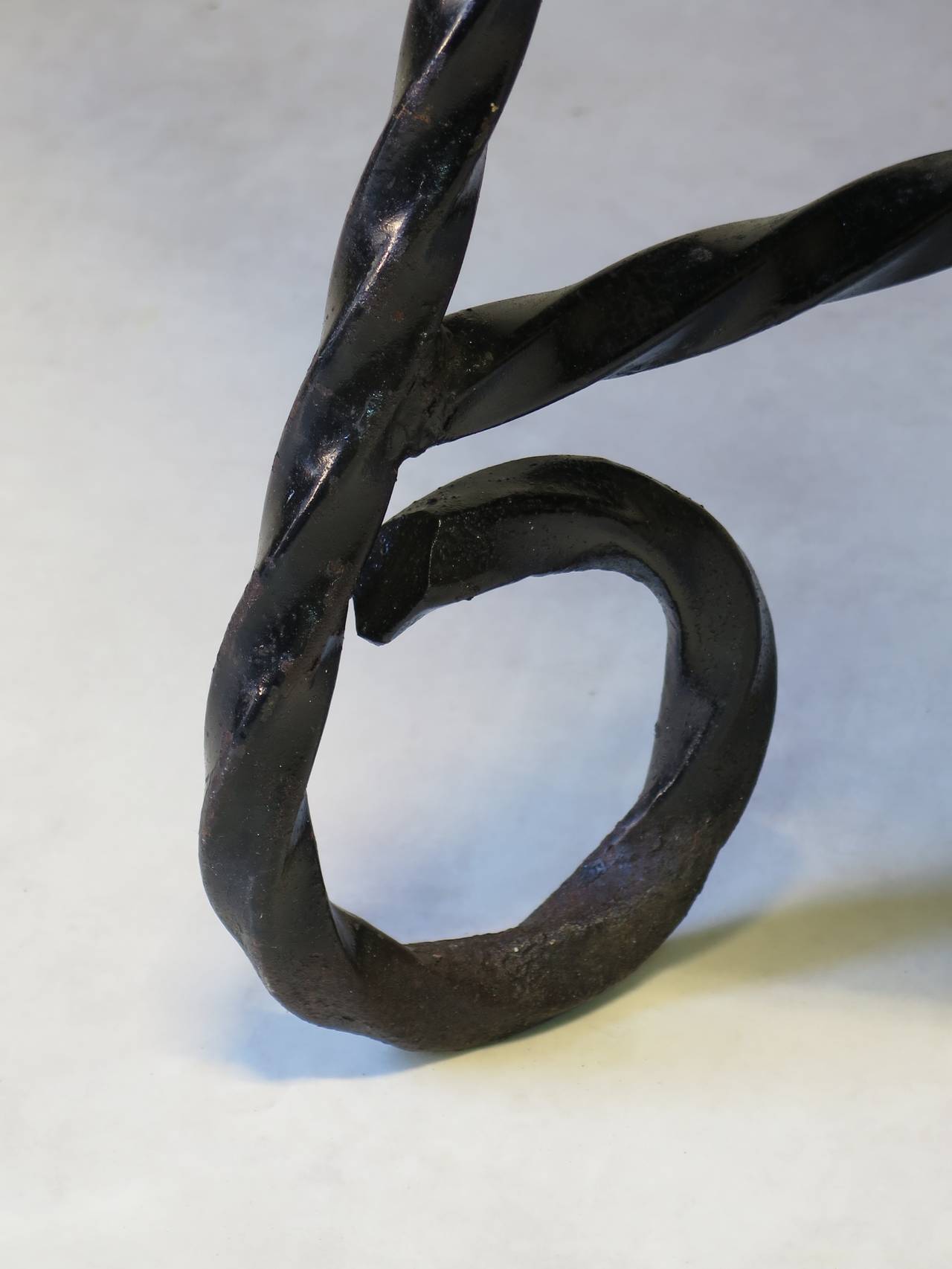 Octogonal Wrought Iron and Slate Top Dining Table, France 1950s 5