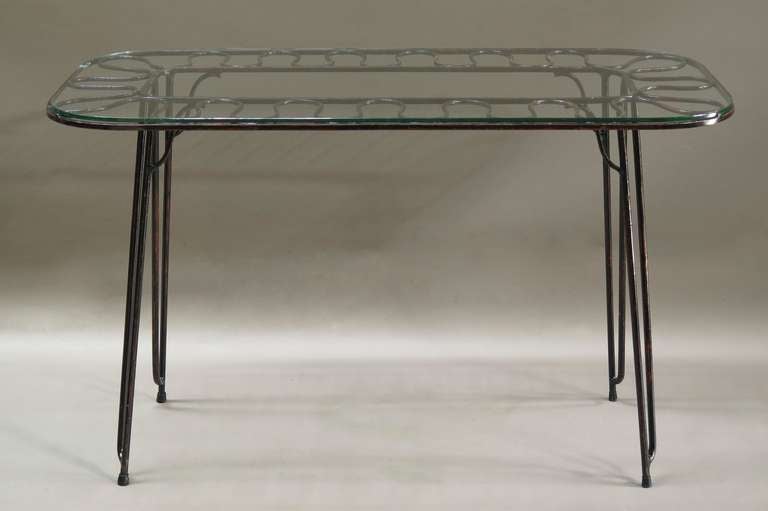 Mid-Century Modern Console Table in the Manner of Royère, France, 1950s