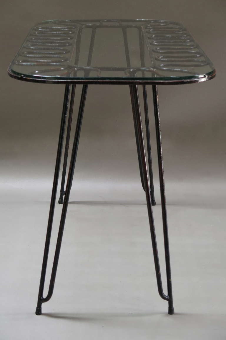 French Console Table in the Manner of Royère, France, 1950s