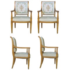 Sessel im Directoire-Stil mit Wandteppich, Frankreich, ca. 1940er Jahre
