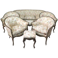 Venetian Louis XV Style Seven-Piece Living Room Set, Italy, 18th Century