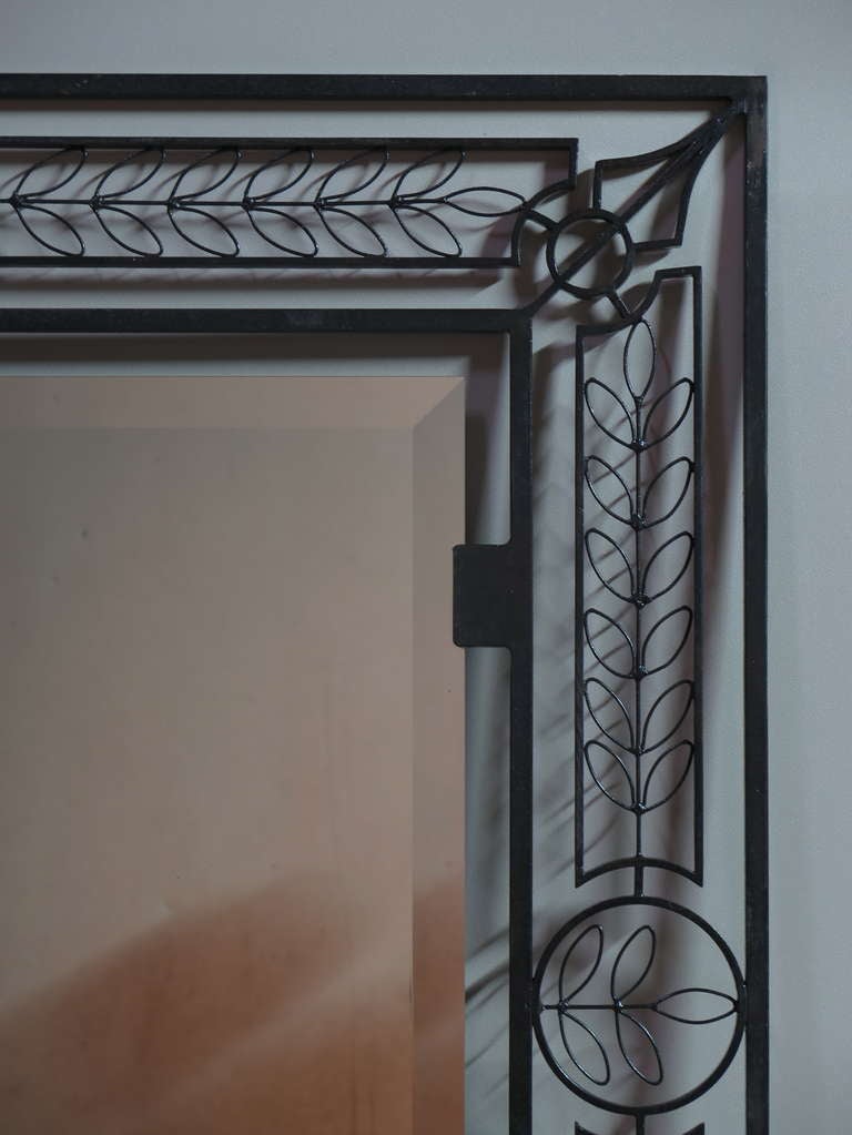 French Large Wrought Iron Mirror