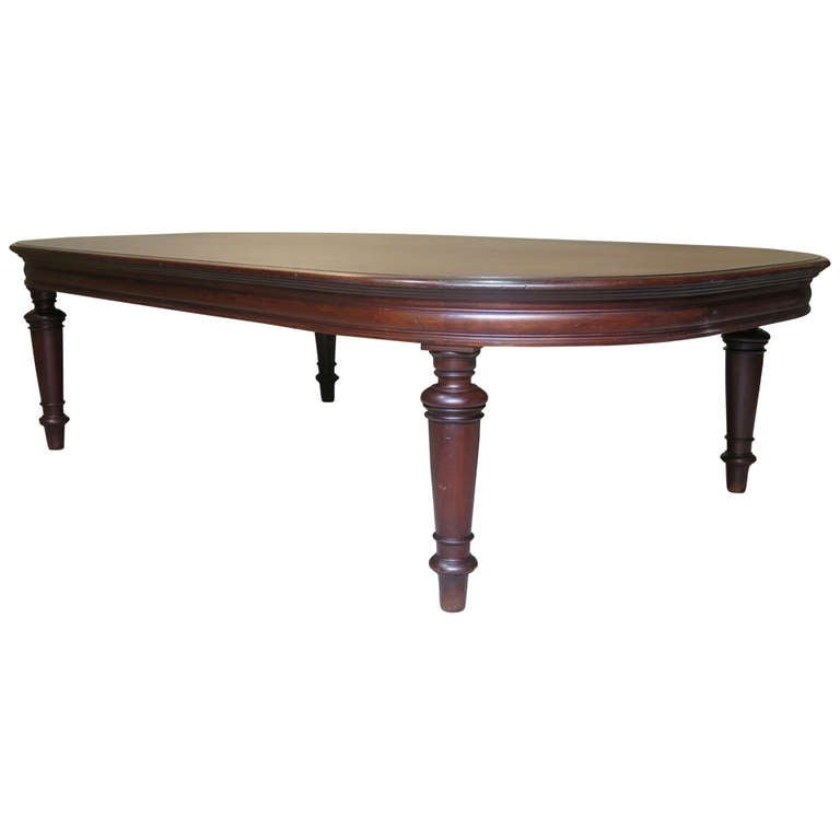 Large Oblong Mahogany Conference Table, France, 19th Century