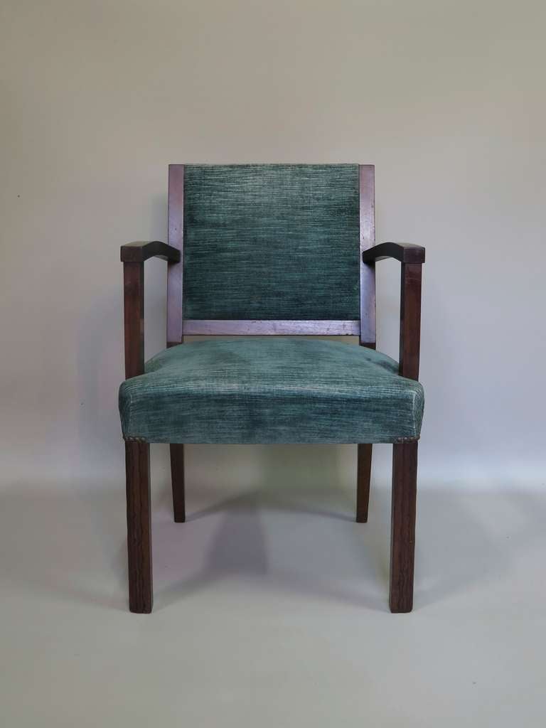 French Set of Six Art Deco Armchairs, France, 1930s For Sale