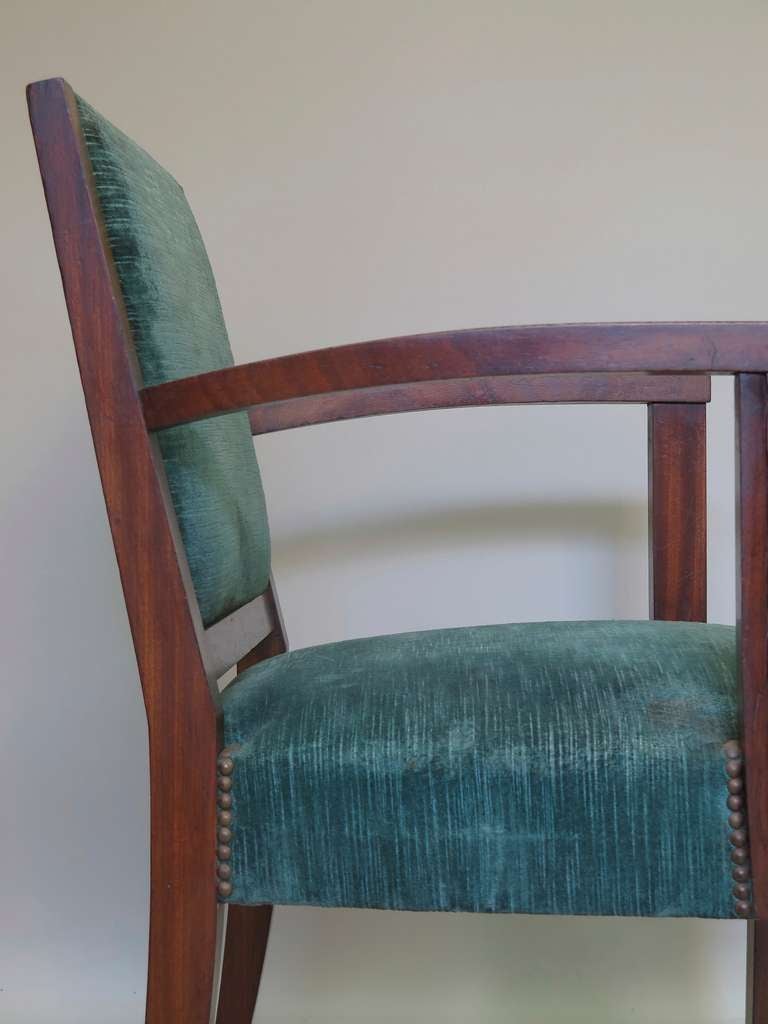 Mid-20th Century Set of Six Art Deco Armchairs, France, 1930s For Sale