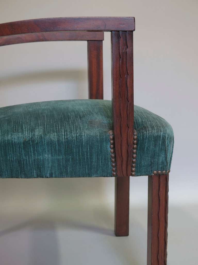 Juego de seis sillones Art Decó, Francia, años 30 Madera en venta