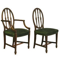 Set of Ten Antique Hepplewhite Style Dining Chairs