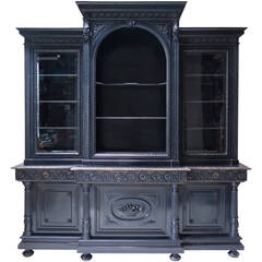 Large Napoleon III Ebonized Bookcase, France, 1800s