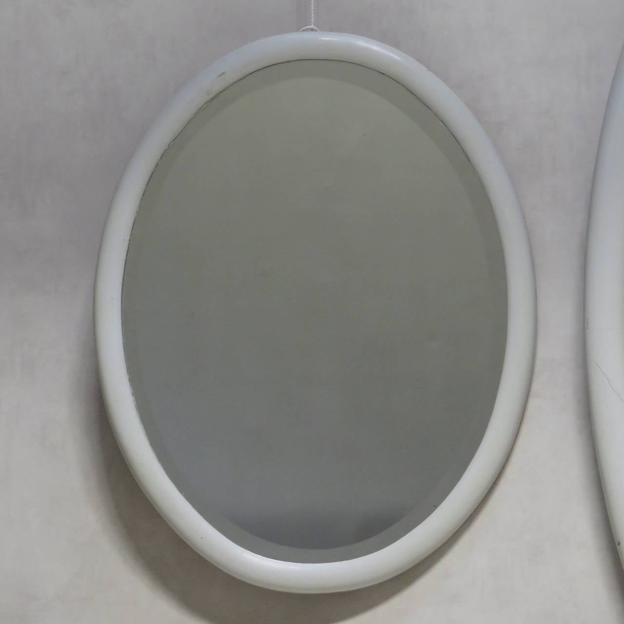 20th Century Set of Two Small and One Large Oval Mirrors, France, 1930s For Sale