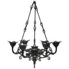Wrought Iron Chandelier, France, circa 1900s Wrought Iron Chandelier, France, circa 1900s