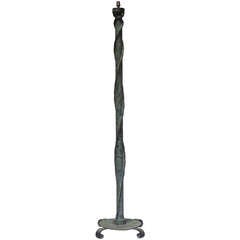 Iron Floor Lamp With Bronze-Like Patina - France, 1940s 2