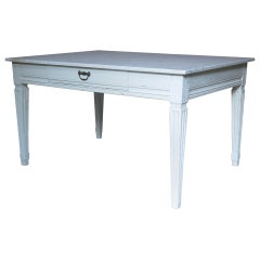 Tavolo classico dipinto con piano in marmo - Francia, XVIII secolo