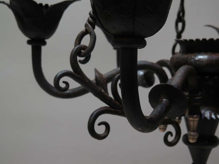 Wrought Iron Chandelier, France, circa 1900s 1