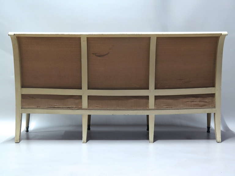 Elegant Directoire Settee Upholstered in Needlepoint 5