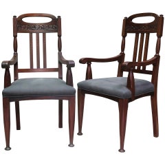 Paar Arts and Crafts-Sessel - England, spätes 19. Jahrhundert