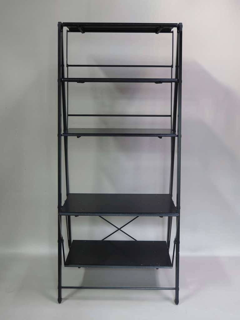 Pair of Tall Folding Aluminium Shelves 1