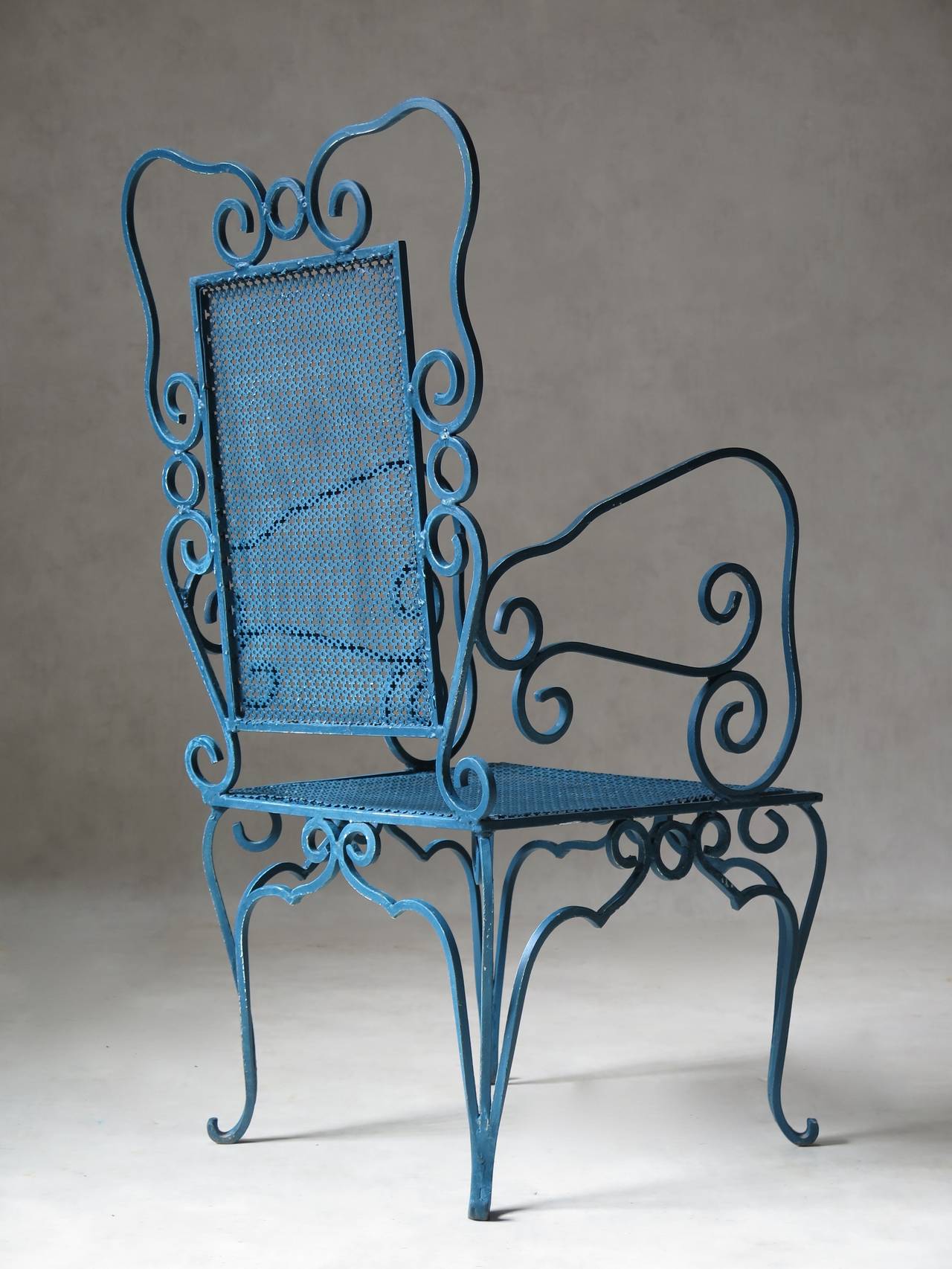Wrought Iron Table and Four Armchairs, France, circa 1940s-1950s 4