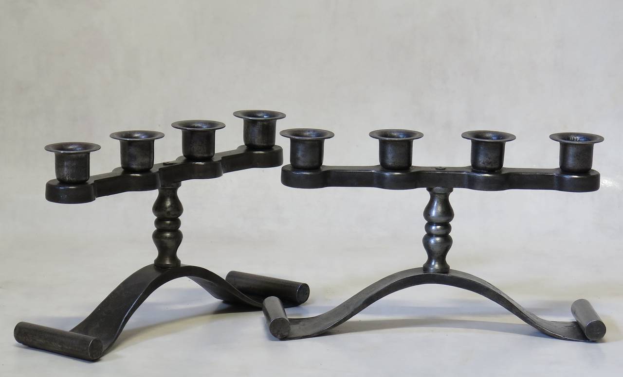 French Pair of Charles Piguet Candleholders, France, 1930s