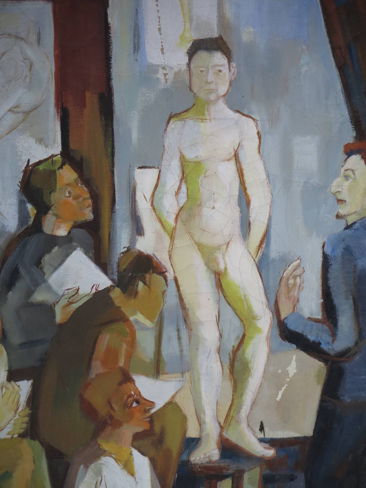 Painting representing a life drawing class.