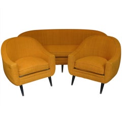 1950s' Settee and Two Armchairs