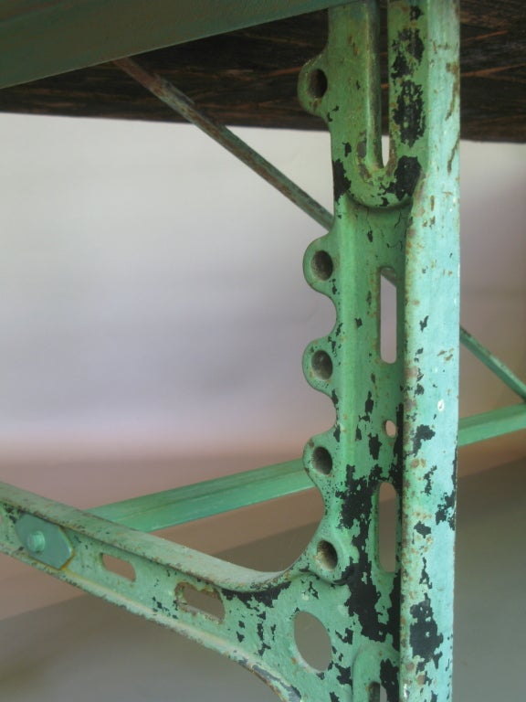 20th Century Work Table with Cast Iron Base