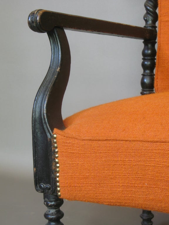 Französischer Napoleon III Ebonisierter Sessel im Angebot 5