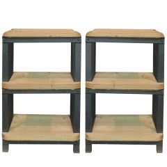 Pair of Wood and Iron Shelves