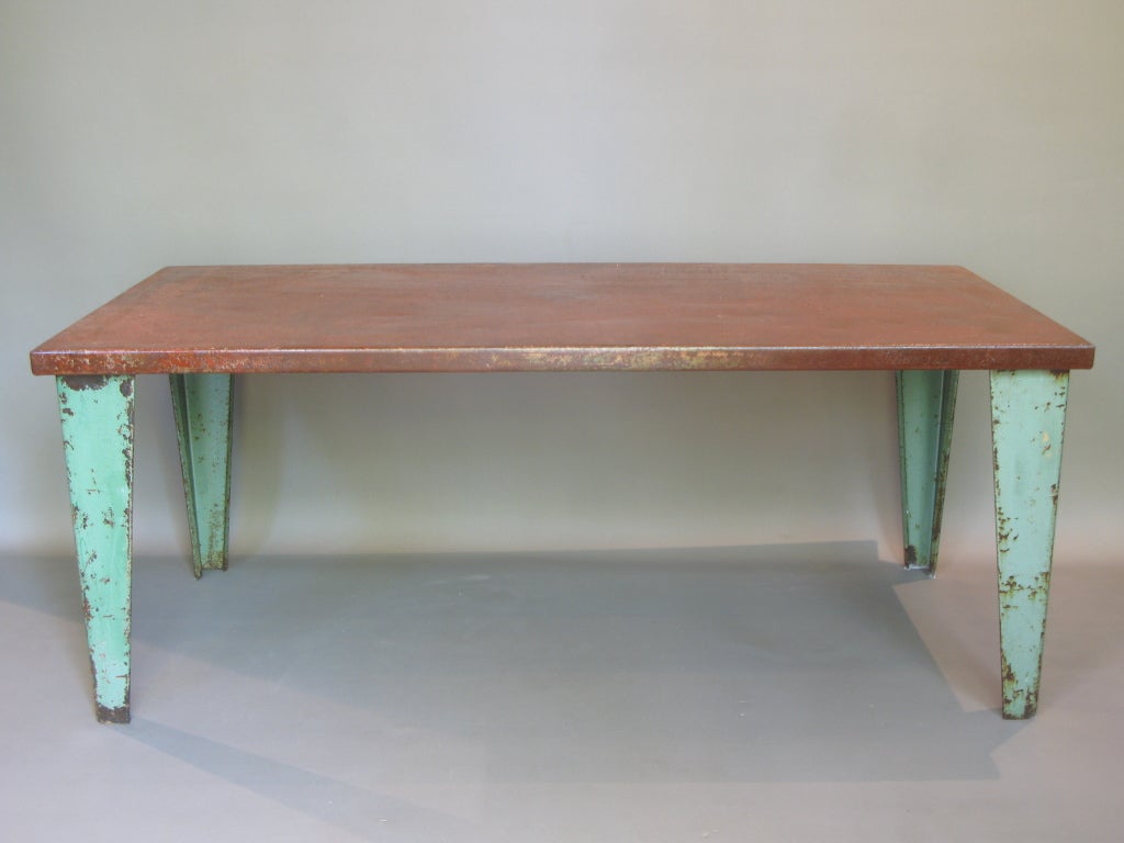 20th Century French Iron Table in the Style of Jean Prouvé