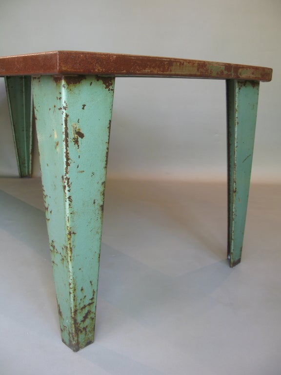 French Iron Table in the Style of Jean Prouvé 1