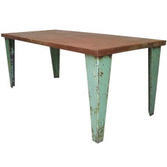 French Iron Table in the Style of Jean Prouvé