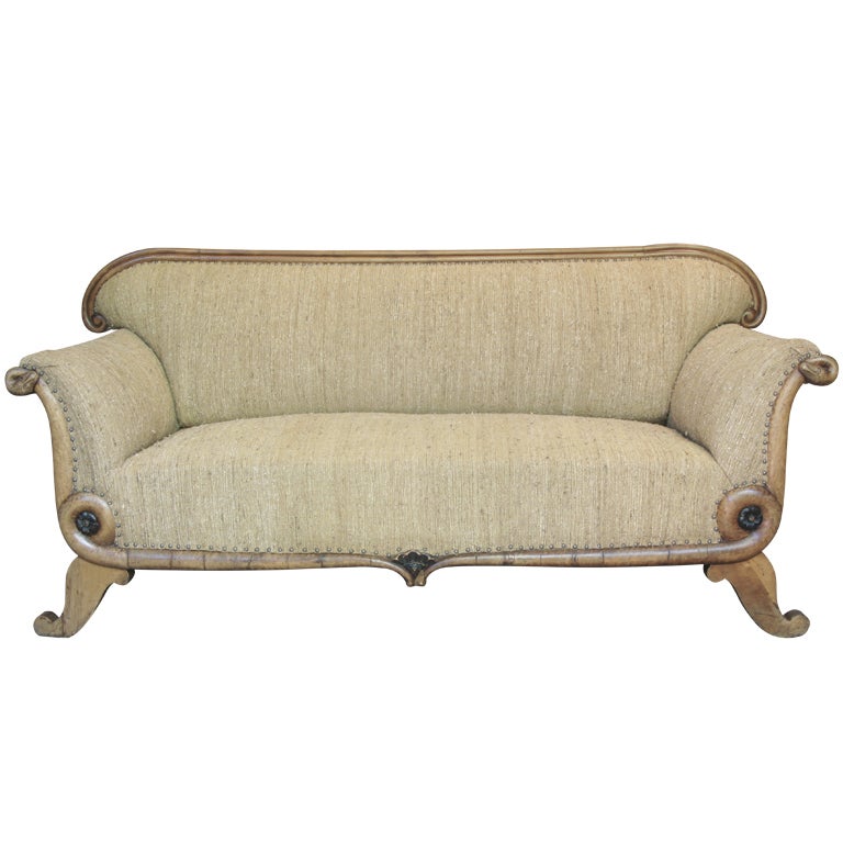 Scrolling "Serpent" Settee - France, 19th Century For Sale