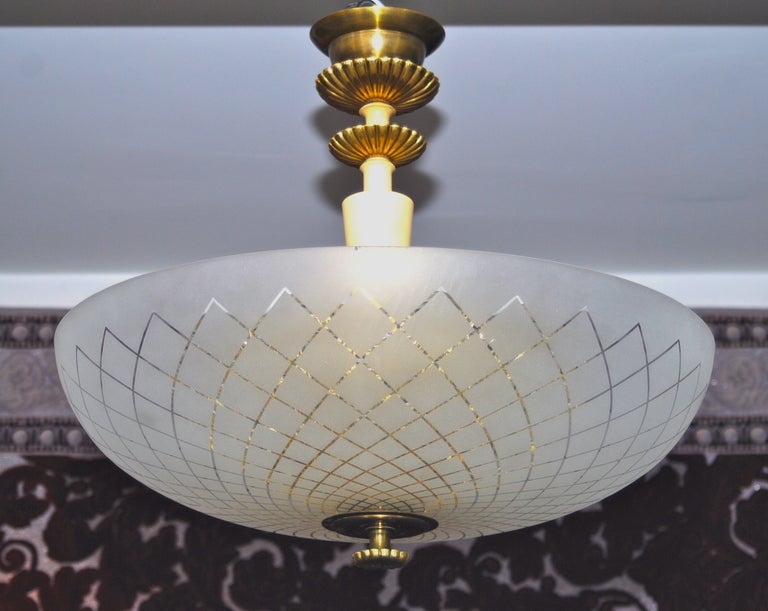 Chandelier by Orrefors In Excellent Condition In Long Island City, NY
