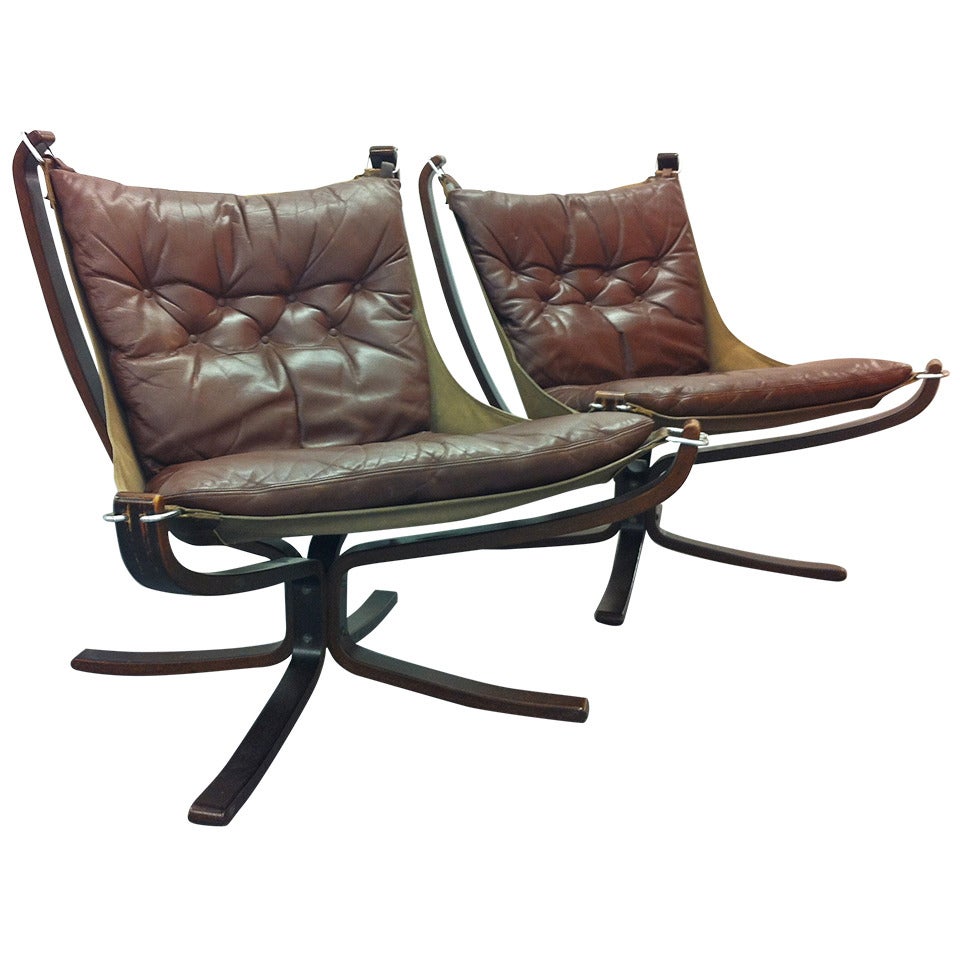 A Pair of "Falcon" Chairs by Sigurd Ressel for Vatne Mobler, Norway