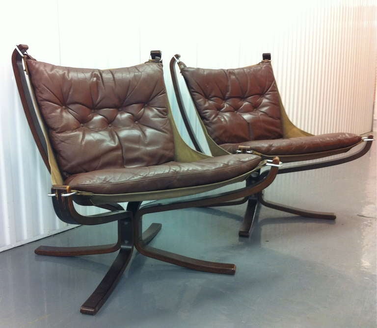 A pair of "falcon" chairs by sigurd ressel for vatne mobler ...