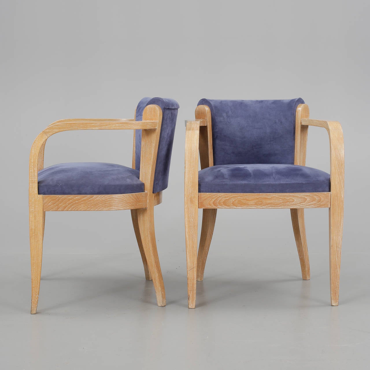 Art Deco Pair of French Armchairs, Circa 1940s